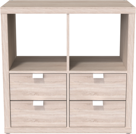 00647 Стеллаж, 77х77х38 см, дуб беленый