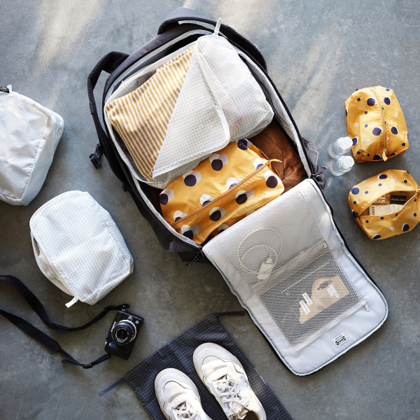 30432502 Набор сумок для одежды 3 шт., клетка/серый/черный