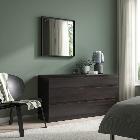 50320320 Зеркало, черный, 65x65 см