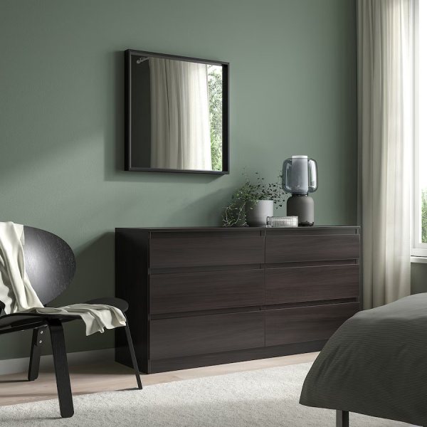 50320320 Зеркало, черный, 65x65 см