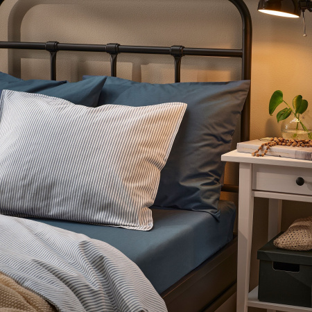 00615414 Простыня натяжная, синий, 160x200 см