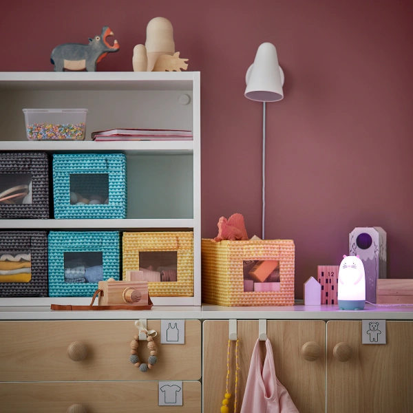 90462256 Коробка, черный, желтый/бирюзовый, 18x27x17 см, 3 шт.