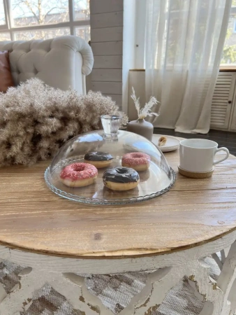 95198 Блюдо сервировочное с крышкой, прозрачный, 32 см