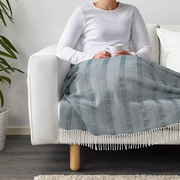 80499830 Плед, синий, 130x170 см