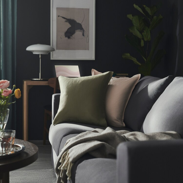 70511578 Чехол на подушку, светлый серо-зеленый, 50x50 см