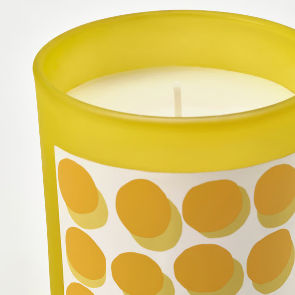 70582660 Cвеча ароматическая в стакане, мимоза / желтый, 45 ч