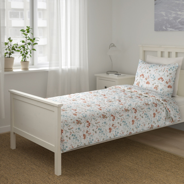 90479092 Пододеяльник и наволочка, цветок, 150x200/50x70 см