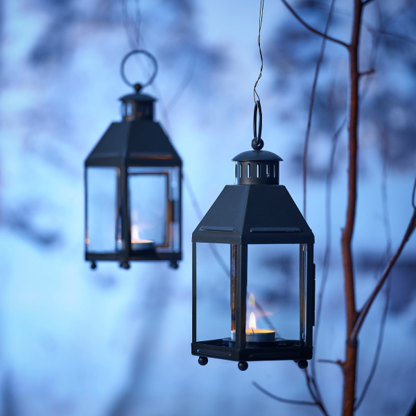 50533562 Фонарь д/греющей свечи, темно-зеленый, 21 см