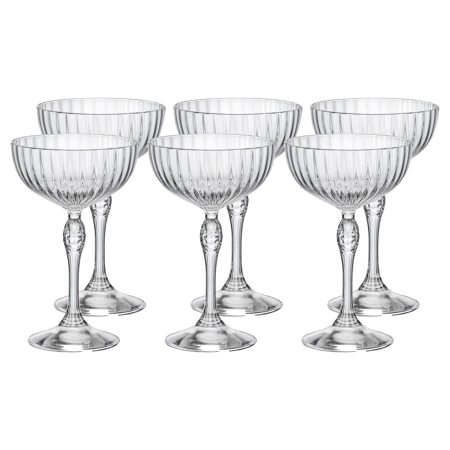 122137-6 Набор бокалов для коктейля (купе), прозрачное стекло, 230 мл, 6 шт