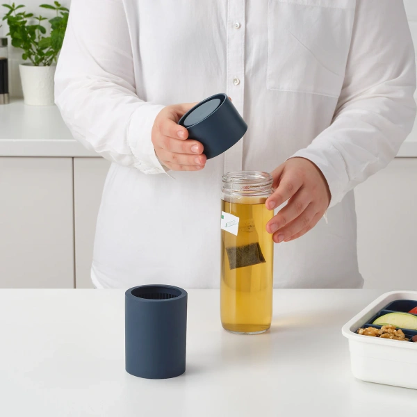 00415311 Дорожная кружка, прозрачное стекло/силикон, 0.5 л