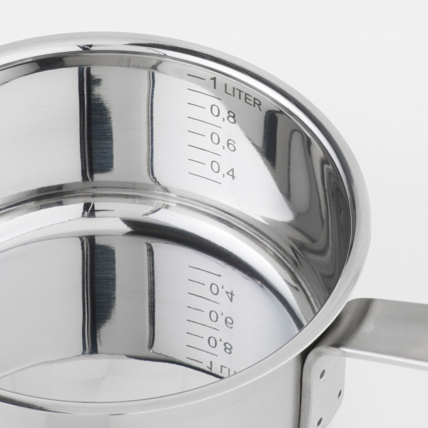 40373465 Ковш с крышкой, нержавеющ сталь/стекло, 1 л