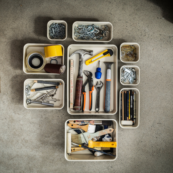 60477037 Органайзер, пластик/бежевый, 10x10x5 см