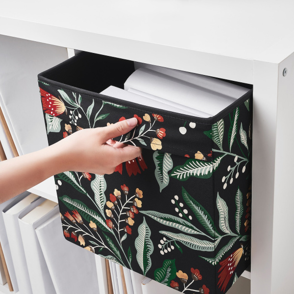 70527249 Коробка, черный/разноцветный, 33x38x33 см