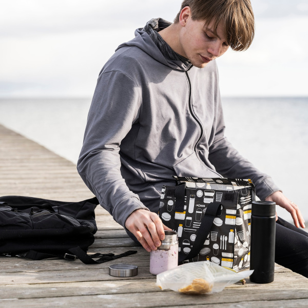 10497212 Сумка д/завтраков, с рисунком серый, 25x16x27 см