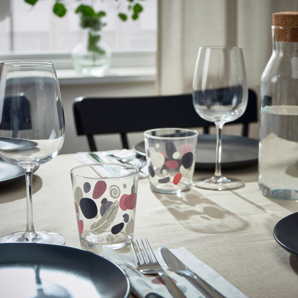 50549290 Стакан, камни/разноцветный узор, 30 сл, 4 шт