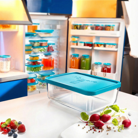 335150 Контейнер для продуктов, прямоугольной формы/стекло, 3.71 л, 26х21 см