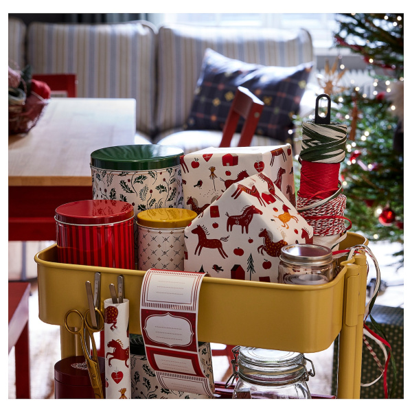 50555182 Рулон оберточной бумаги, кремовый рисунок с изображением животных, 3х0,7 м