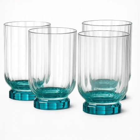199423-4 Набор стаканов, прозрачное стекло, Lucent Blue, 375 мл, 4 шт