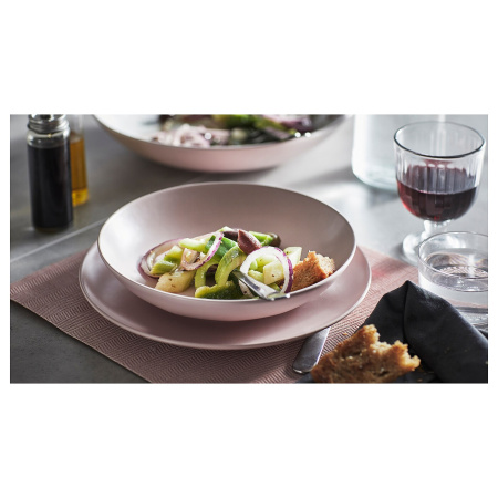 80478168 Тарелка глубокая, матовая поверхность розовый, 23 см, 4 шт
