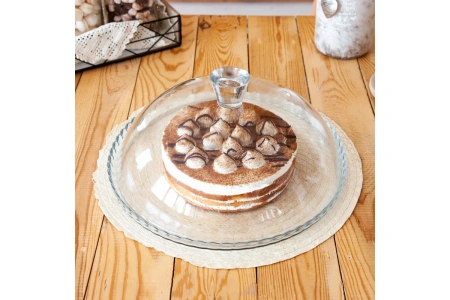 95198 Блюдо сервировочное с крышкой, прозрачный, 32 см