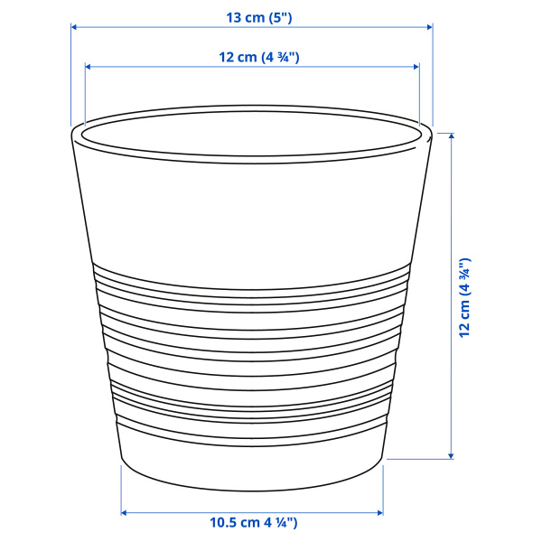 30308201 Кашпо, белый, 9 см