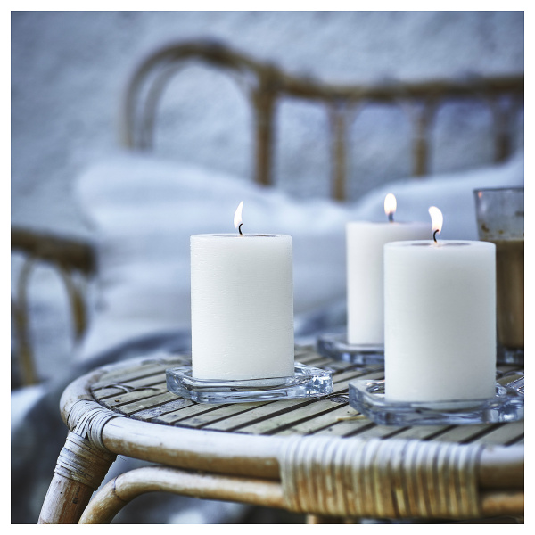 80502309 Формовая свеча, ароматическая, ваниль/светло-бежевый, 30 часов, 3 шт