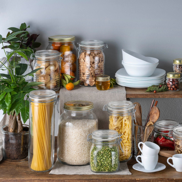 141380 Банка с крышкой, прозрачное стекло, 1.36 л