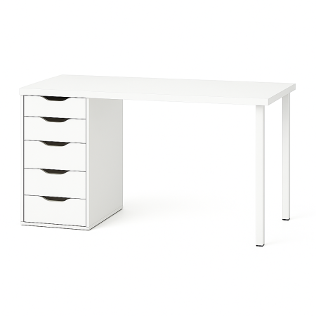 00456 Стол письменный, белый, 2/5T, 140x75x55 см