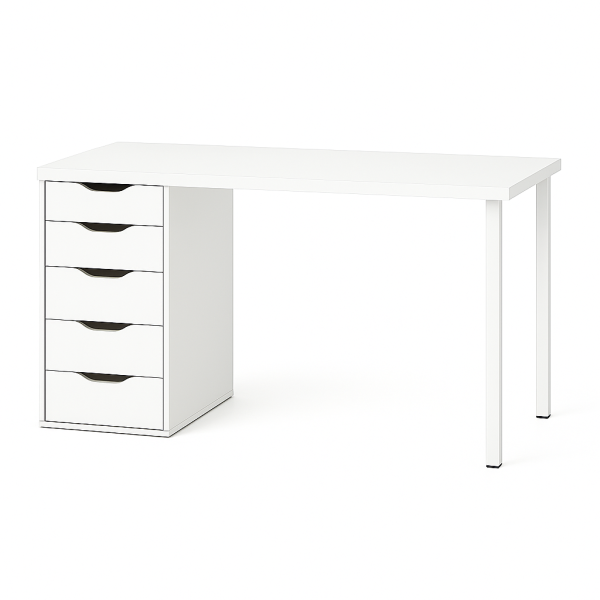 00456 Стол письменный, белый, 2/5T, 140x75x55 см