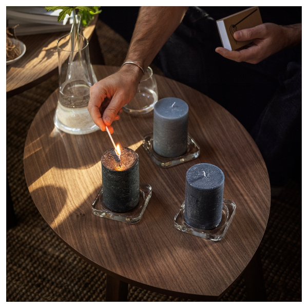 40555837 Формовая свеча, ветивер и герань/черный и бирюзовый, 30 часов, 3 шт