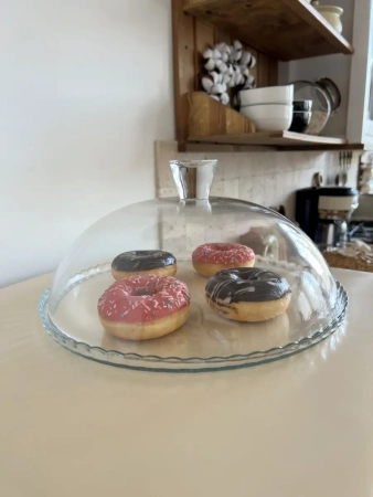 95198 Блюдо сервировочное с крышкой, прозрачный, 32 см