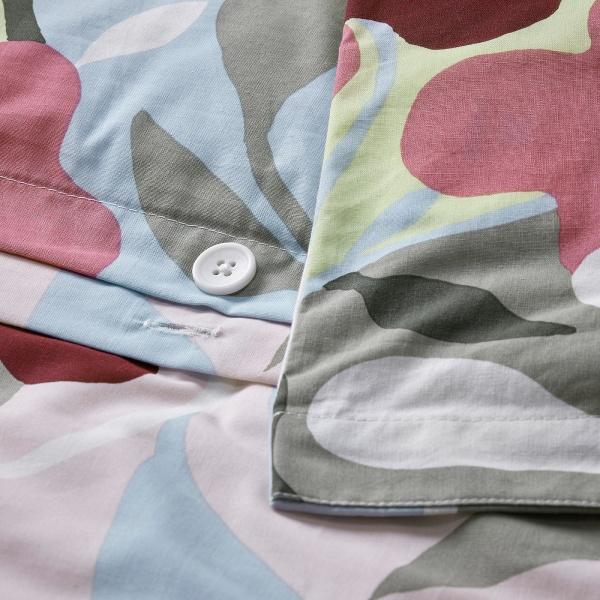 00575309 Пододеяльник и 2 наволочки, разноцветный/цветочный узор, 200x200 / 50x60 см