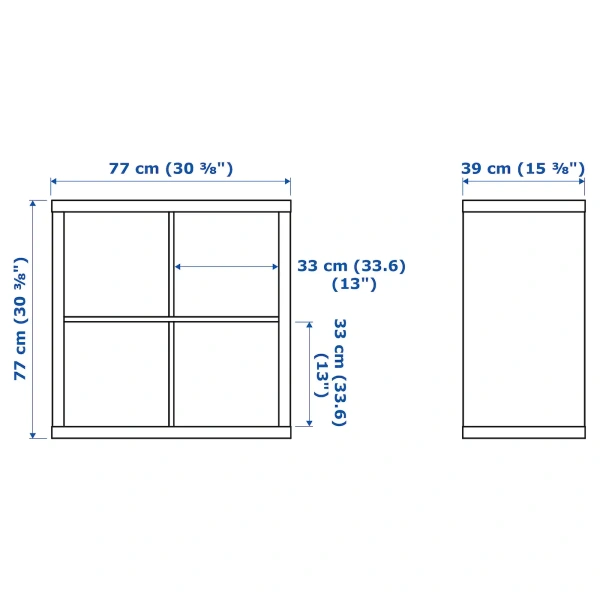 80379578 Стеллаж, черно-коричневый, 77x77 см