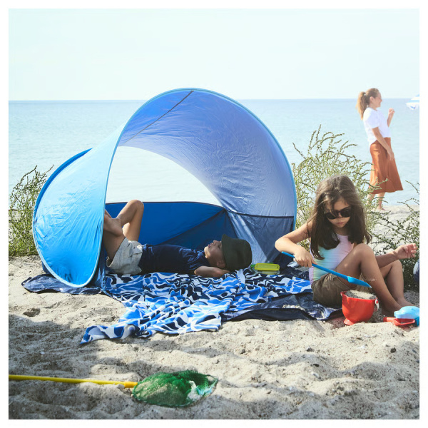 90600644 Пляжное полотенце, синий/цветочный узор, 100x180 см