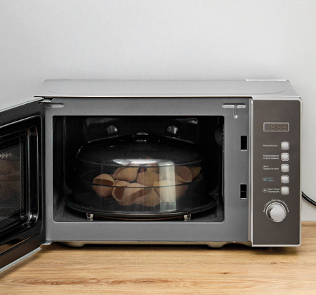 М1415 Колпак для СВЧ, черный/прозрачный, 24.5 см