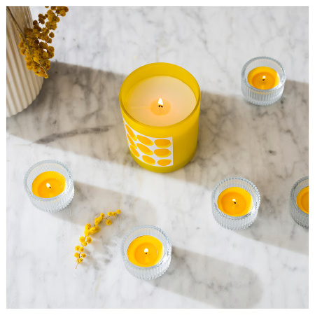70582660 Cвеча ароматическая в стакане, мимоза / желтый, 45 ч