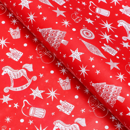 9842370 Бумага упаковочная глянцевая двусторонняя "Щелкунчик ", 1 лист, 70 х 100 см 