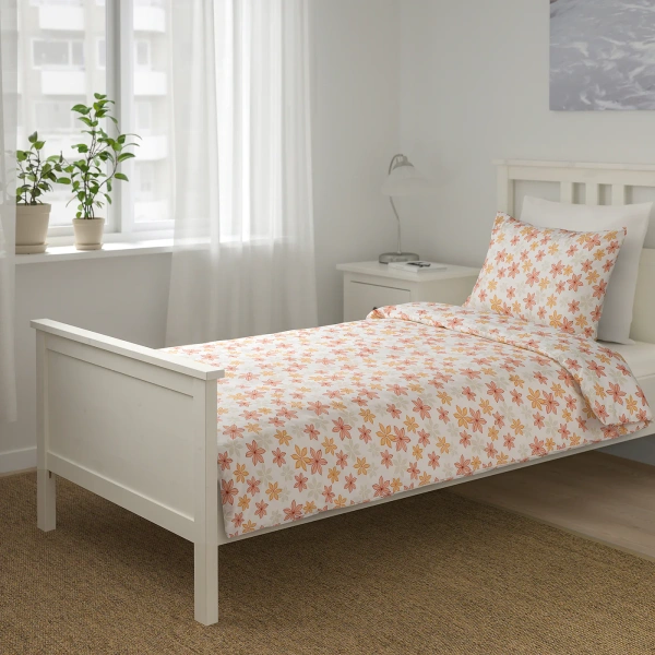 00519785 Пододеяльник и наволочка, цветок, 150x200/50x70 см