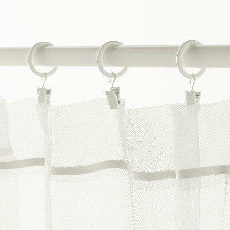 40224098 Гардинное кольцо с зажимом и крючком, белый, 25 мм, 10 шт
