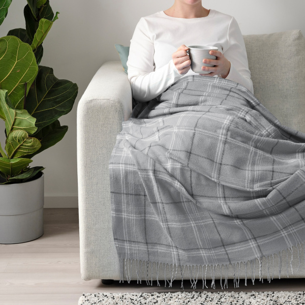 60508604 Плед, серый, 140x205 см