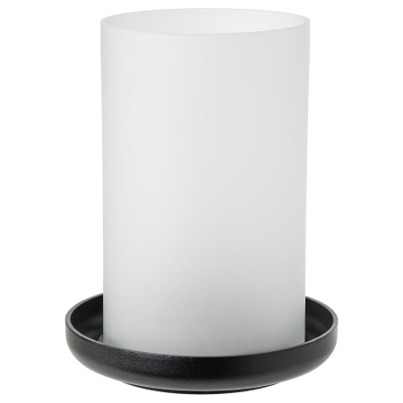 00510619 Подсвечник, матовое стекло/черный, 22 см