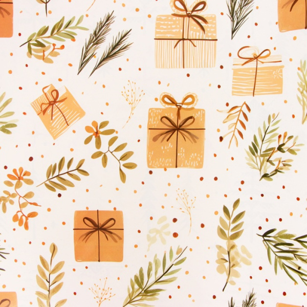 10549236 Бумага упаковочная "Подарок", глянец, двусторонняя, 1 лист, 80 г/м2 , 70 х 100 см