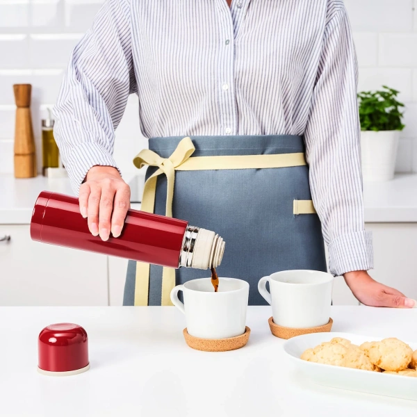 60450820 Стальной термос, красный, 0.5 л