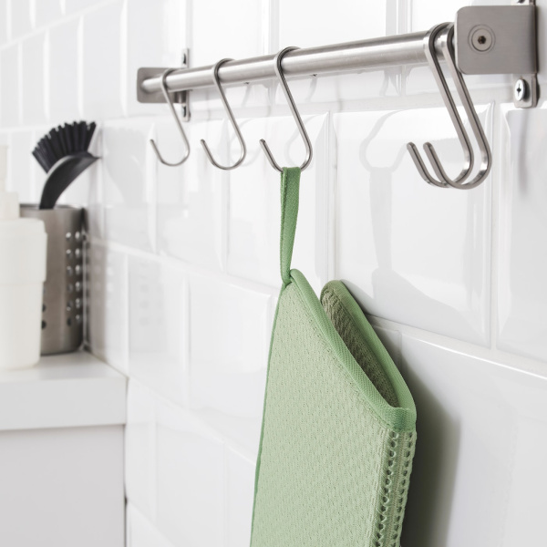 40451057 Коврик для сушки посуды, зеленый, 44x36 см