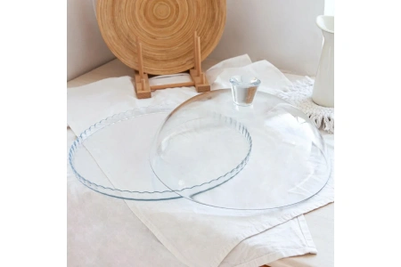 95198 Блюдо сервировочное с крышкой, прозрачный, 32 см