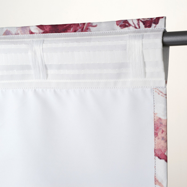 20536717 Гардины, блокирующие свет, 2 шт., белый/цветочный орнамент, 145x300 см