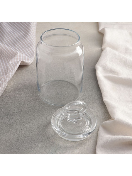 50034861 Банка с крышкой, прозрачное стекло, 1.5 л