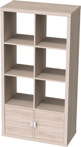 00715 Вставная дверца для стеллажа, 33x33x37, дуб беленый