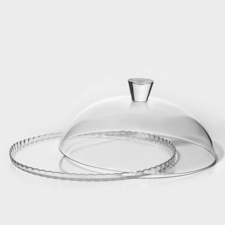 95198 Блюдо сервировочное с крышкой, прозрачный, 32 см