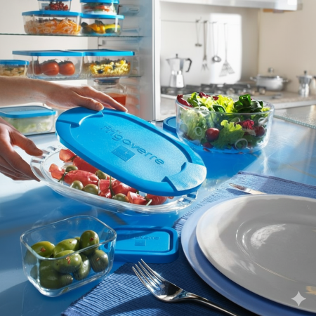 336200 Контейнер для продуктов / нарезки,  овальной формы/стекло, 26.7х19.4 см